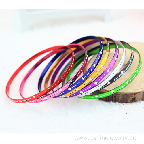 Drop Engraved Metal Aluminum Bangles Cheap Bangles For Girls